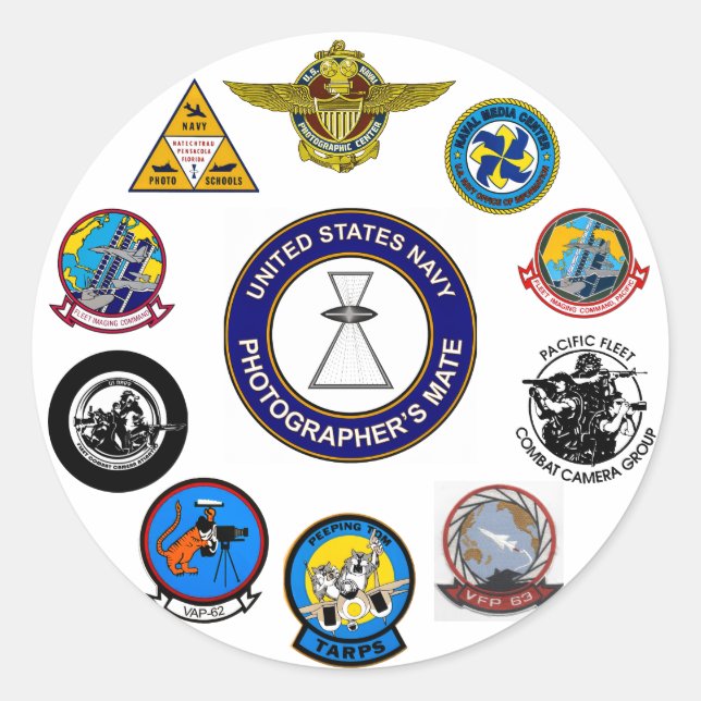 Navy Photographer Commands Sticker (Front)