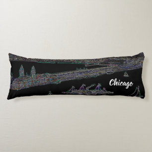 Navy Pier Chicago 1920's NEON  Art Windy City Body Cushion