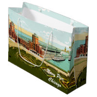 Navy Pier Chicago 1920's Watercolor Art Windy City