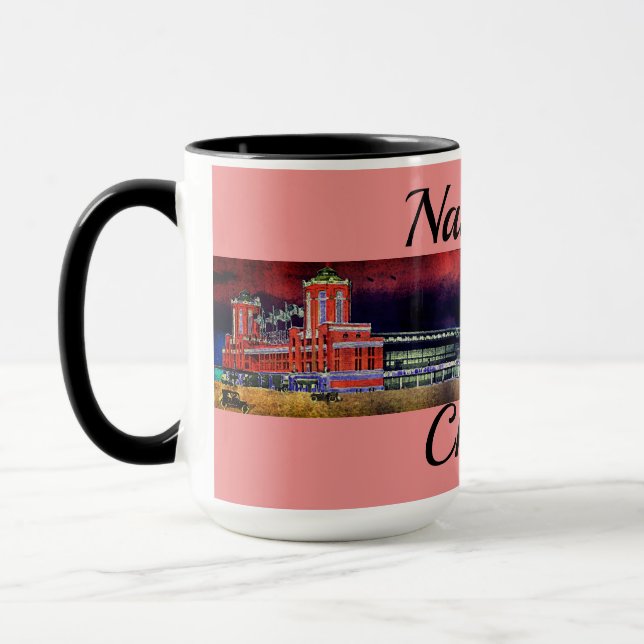 Navy Pier Chicago 1920's Watercolor Art Windy City Mug (Left)