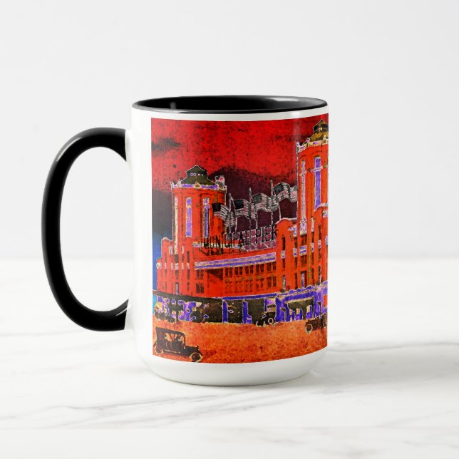 Navy Pier Chicago 1920's Watercolor Art Windy City Mug (Left)