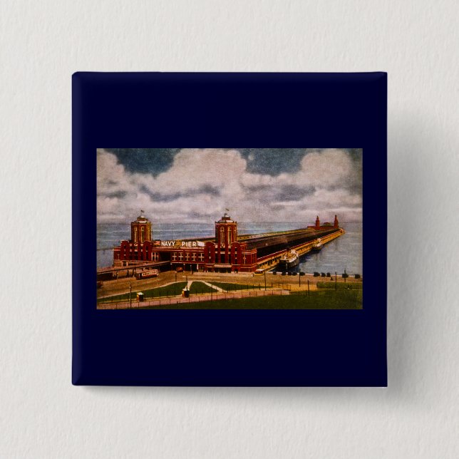 Navy Pier, Chicago, Illinois (ca.1916-1930) 15 Cm Square Badge (Front)