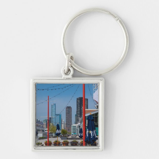 Navy Pier Lines Key Ring (Front)