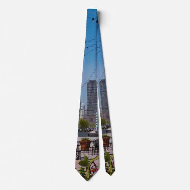Navy Pier Lines Neck Tie (Front)