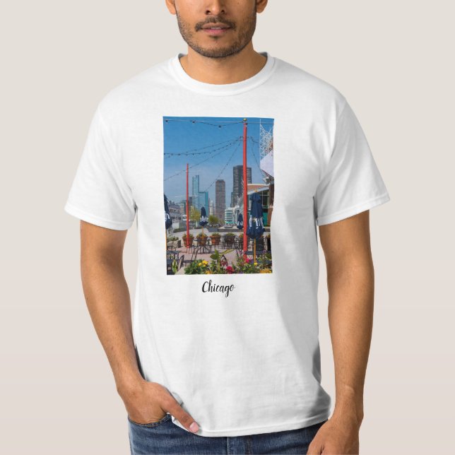 Navy Pier Lines T-Shirt (Front)