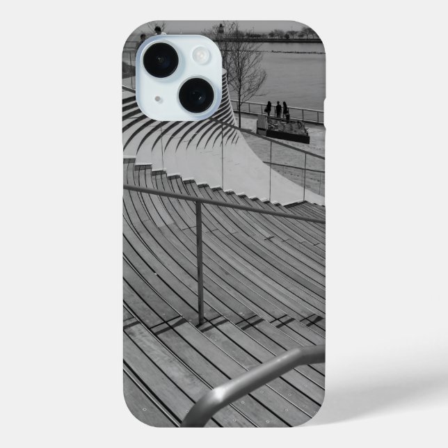 Navy Pier Stairs Grayscale Case-Mate iPhone Case (Back)