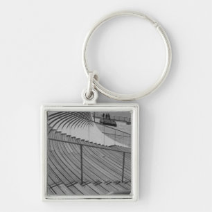 Navy Pier Stairs Grayscale Key Ring