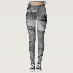 Navy Pier Stairs Grayscale Leggings
