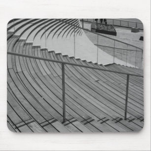 Navy Pier Stairs Grayscale Mouse Pad