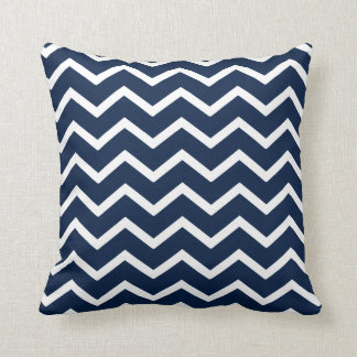 Navy Pillow in Classic Chevron