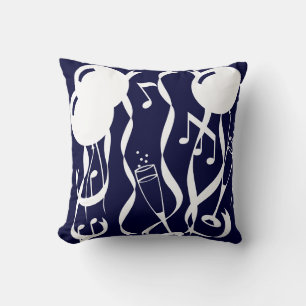 navy pillow solid back white  part y  celebration