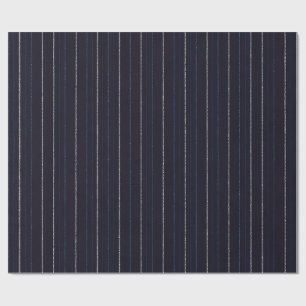Navy Pinstripe Wrapping Paper