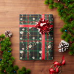 Navy Plaid Wildflower Floral Christmas  Wrapping Paper<br><div class="desc">Navy Plaid Wildflower Floral Christmas Wrapping Paper</div>