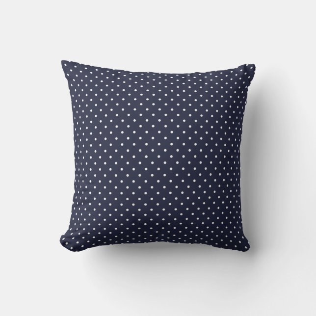 Navy Polka Dot Cushion (Front)