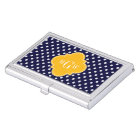 Navy Polka Dot Goldenrod Quatrefoil 3 Monogram