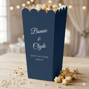 Navy Popcorn Favour Box for Elegant Celebrations