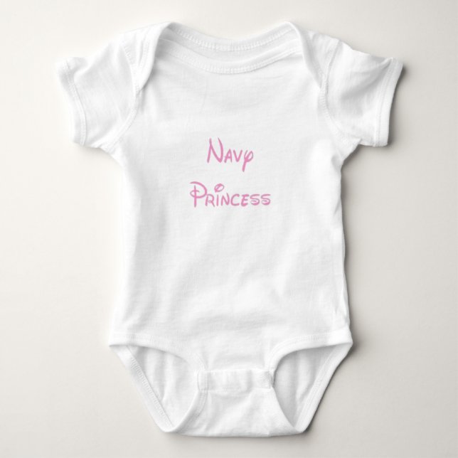 Navy Princess Baby Bodysuit (Front)
