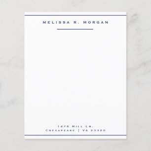 Navy  Professional Name Address Stationery Paper