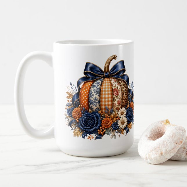 Navy Pumpkin Coffee Mug (With Donut)
