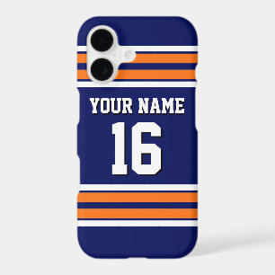 Navy Pumpkin Orange Team Jersey Custom Number Name
