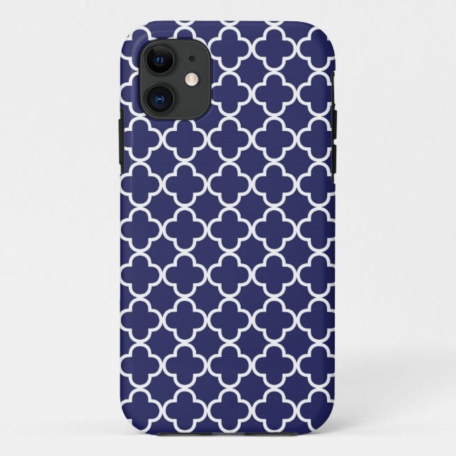 Navy Quatrefoil iPhone 5 Case (Back)