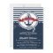 Navy Red Rustic Nautical Bridal Shower Invitation