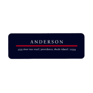 Navy & Red  & White Patriotic Return Address Return Address Label