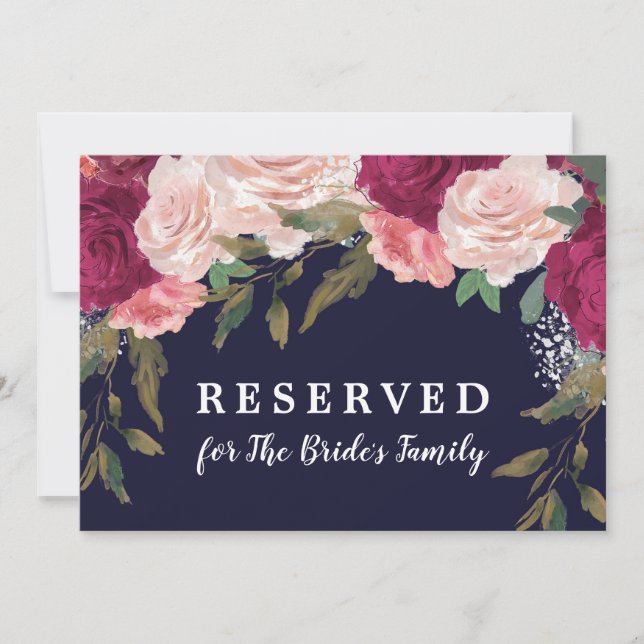 navy reserved for brides family card editable (Front)
