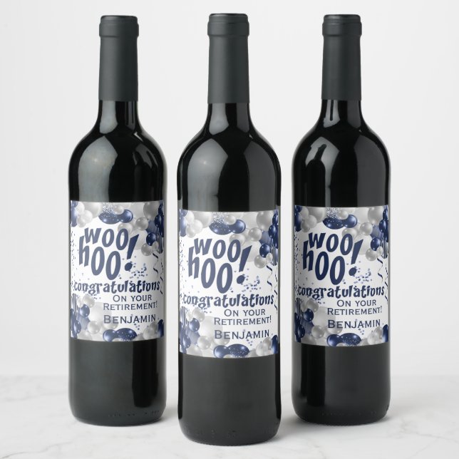 Navy Retirement Congratulations Wine Label (Bottles)