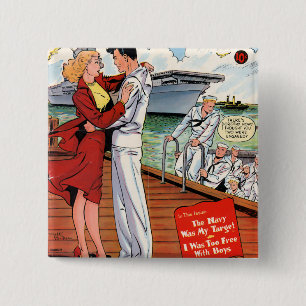 Navy Romance 15 Cm Square Badge