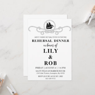 navy rope nautical rehearsal dinner invitations
