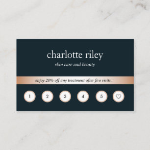 Navy   Rose Gold 6 Punch Customer Loyalty Card