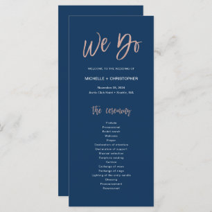 Navy & Rose Gold Glam Chic We Do Wedding Program