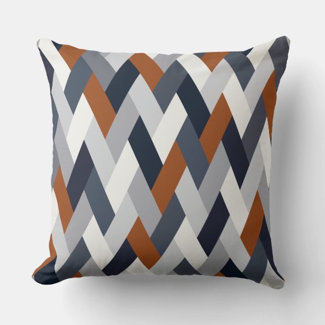 Navy Rust Geometry VI Cushion (Front)