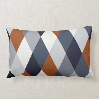 Navy Rust Geometry VIIA Lumbar Cushion