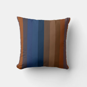 Navy & Rust Vertical Stripes Cushion
