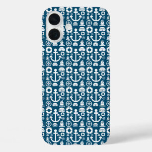 Navy sailor Element sea pattern iPhone 16 Plus Case