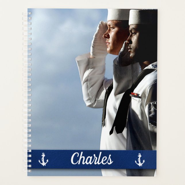 Navy Sailors Personalised Planner (Front)