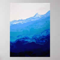 Navy Sapphire Blue Water Fluid Marble Art Abstract