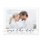 Navy Save the Date Script Frame Photo Announcement