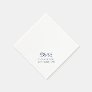 Navy School Initial Class Reunion Napkin