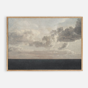 Navy seascape, vintage oil poster