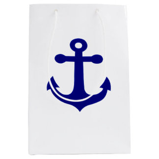 Navy Ship Anchor Nautical  Medium Gift Bag