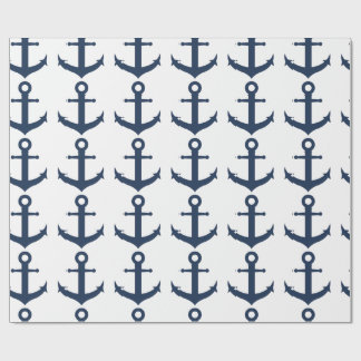 Navy Ship Anchor Nautical Wrapping Paper