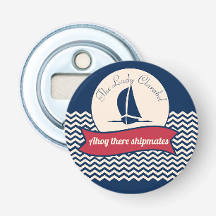 Navy Ship logo motif sailing yacht decor Bottle Opener