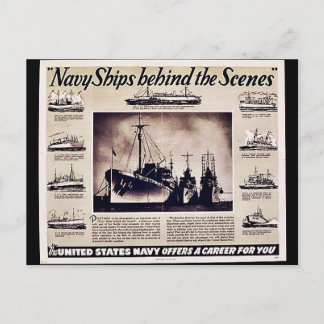 Navy Ships Behind The Scenes Postcard