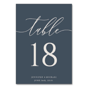 Navy Signature Wedding Seating Table Number