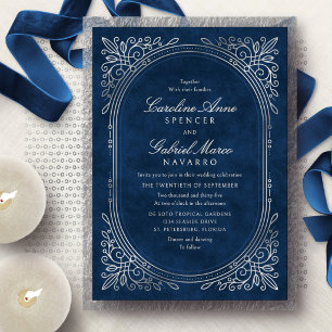 Navy Silver Art Deco Wedding