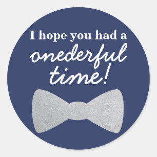 Navy, Silver & Blue Onederful Stickers