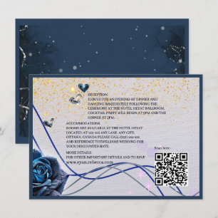Navy Silver Gold Enclosure Insert C with QR Code